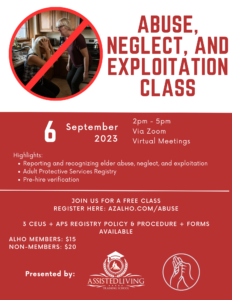 Sep 6 - Abuse, Neglect, and Exploitation Class